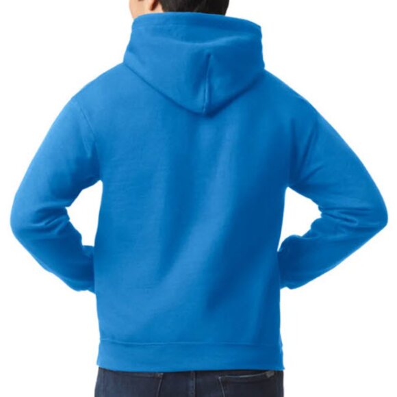 New Gildan Heavy Blend Royal Blue Hooded Sweatshirt with Kangaroo Pockets - Picture 3 of 4